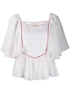 Sleeping Gypsy Contrast Pipe Blouse - White