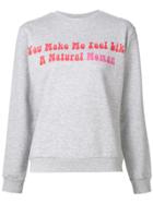 Natasha Zinko 'natural Woman' Print Sweatshirt - Grey
