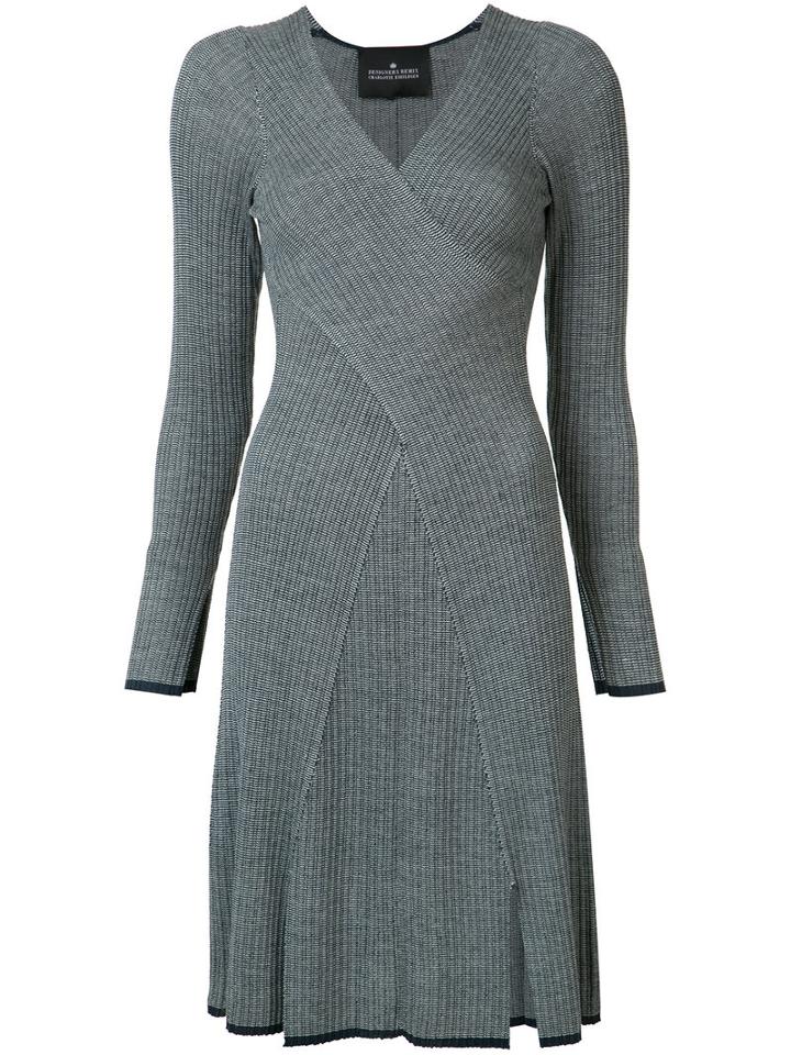 Designers Remix Striped Rib Knit Dress, Women's, Size: Xs, Grey, Wool