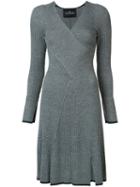 Designers Remix Striped Rib Knit Dress, Women's, Size: Xs, Grey, Wool