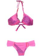 Amir Slama Geometric Print Bikini Set - Pink & Purple
