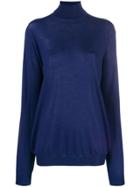 Prada Roll Neck Knitted Jumper - Blue