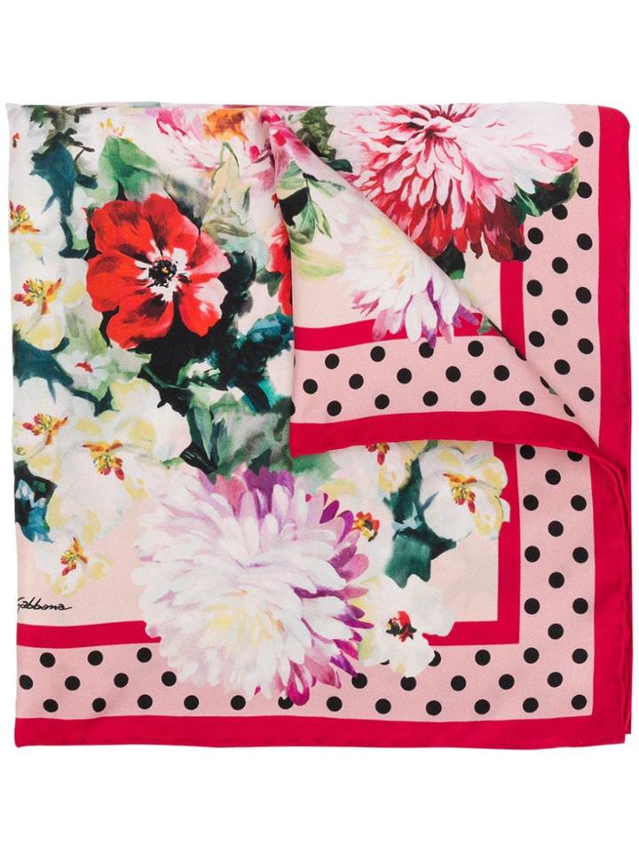 Dolce & Gabbana Flower Print Scarf - Pink