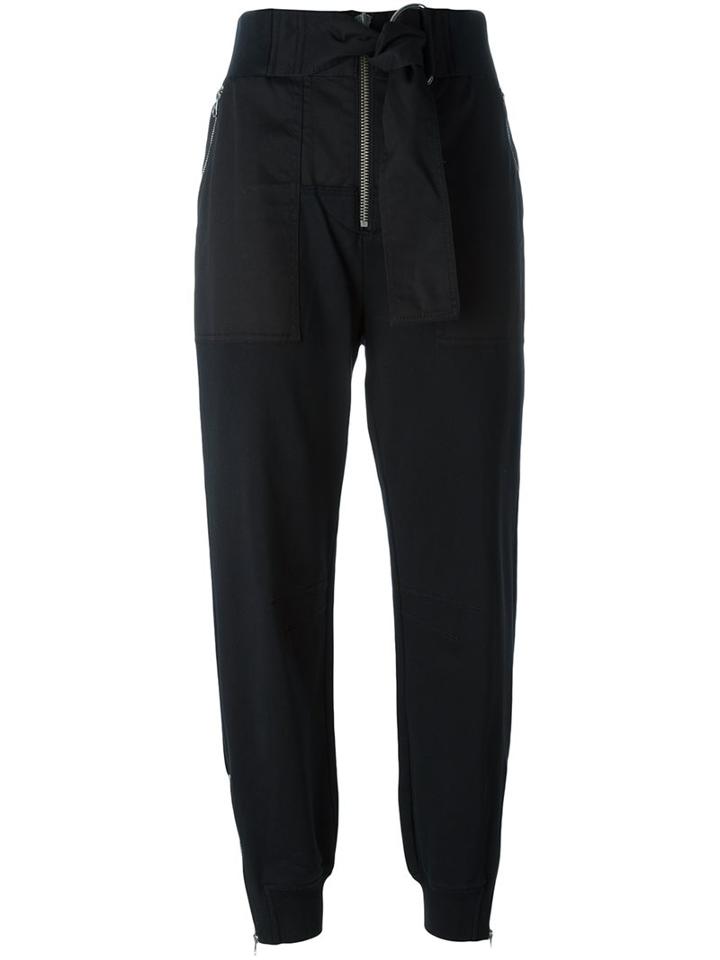 3.1 Phillip Lim Cropped Tapered Trousers, Women's, Size: Medium, Black, Cotton