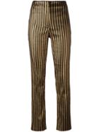 Sonia Rykiel Striped Slim Fit Trousers, Women's, Size: 36, Black, Cotton/polyamide/polyester/spandex/elastane