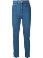 En Route - High Waisted Straight Jeans - Women - Cotton - 1, Blue, Cotton