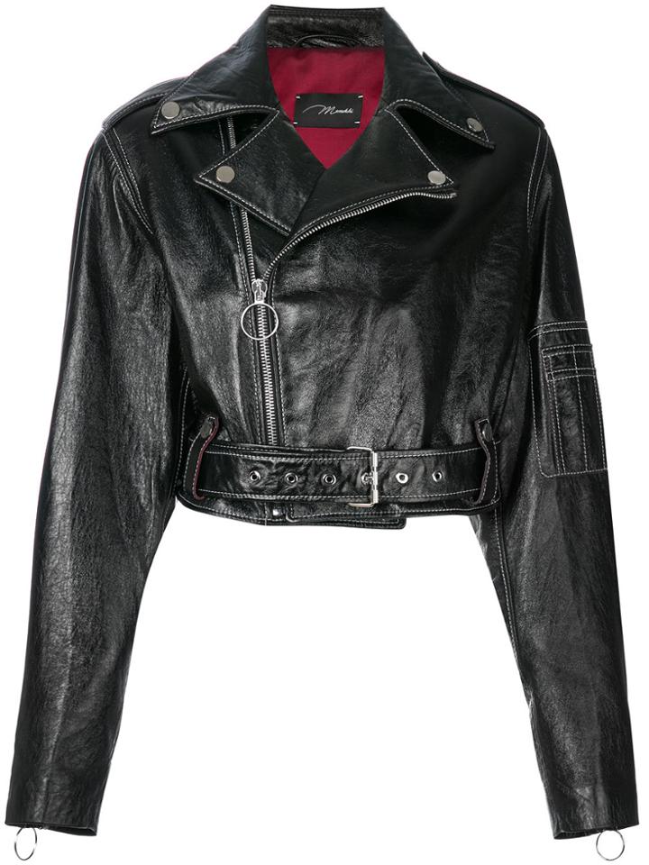 Manokhi Oversized Biker Jacket - Black