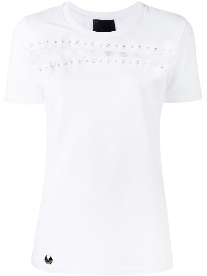Philipp Plein - Bondage T-shirt - Women - Silk/cotton/spandex/elastane - Xs, White, Silk/cotton/spandex/elastane