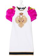 Dsquared2 Kids Teen Puff-sleeve Printed T-shirt Dress - White