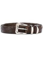 Brunello Cucinelli Interlaced Leather Belt, Men's, Size: 115, Brown, Leather