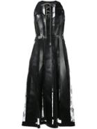Christopher Kane Lace Insert Faux Leather Dress, Women's, Size: 42, Black, Polyester