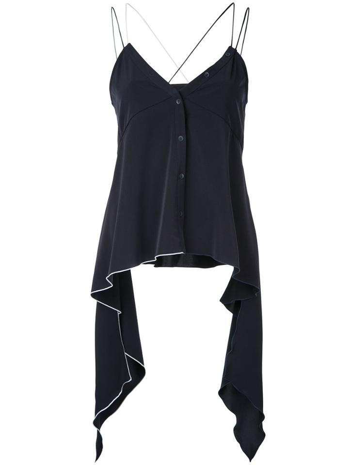 Le Ciel Bleu Contrast Hem Flow Camisole - Blue