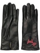 L'autre Chose Cut Out Logo Gloves - Black