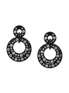 Lele Sadoughi Embellished Hoop Earrings - Black