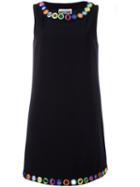 Moschino - Mirror Embroidered Shift Dress - Women - Polyester/acetate/rayon/triacetate - 38, Black, Polyester/acetate/rayon/triacetate