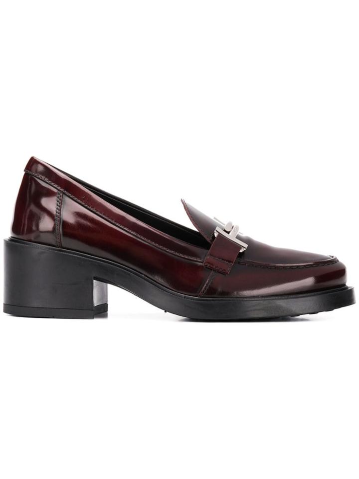 Tod's Chunky Heel Loafers - Red