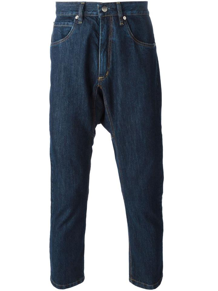 Société Anonyme Dropt-crotch Cropped Jeans, Adult Unisex, Size: Small, Blue, Cotton