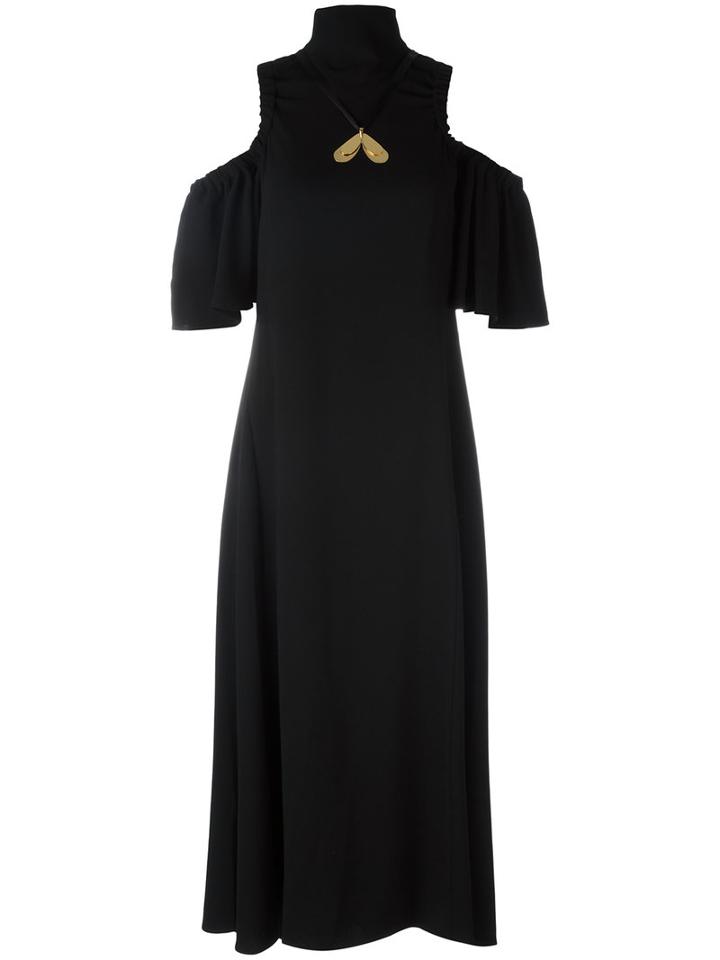 Ellery Cut-off Shoulder Dress, Size: 10, Black, Acetate/polyester