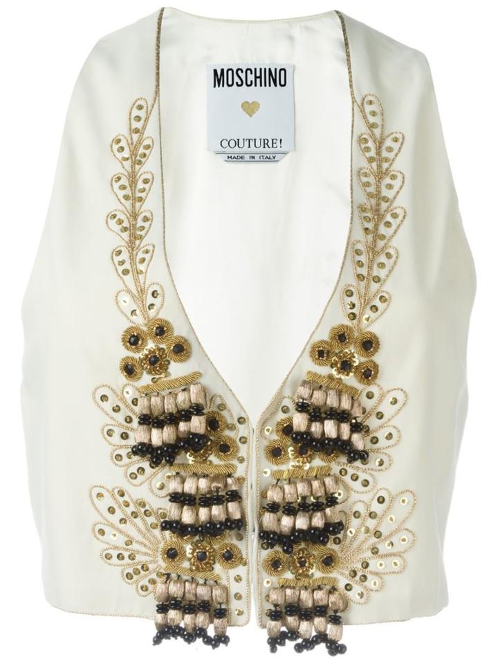 Moschino Vintage Embellished Waistcoat, Women's, Size: 46, White