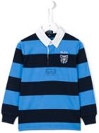 Ralph Lauren Kids Striped Collegiate Polo Shirt, Kids Unisex, Size: 7 Yrs, Blue, Cotton