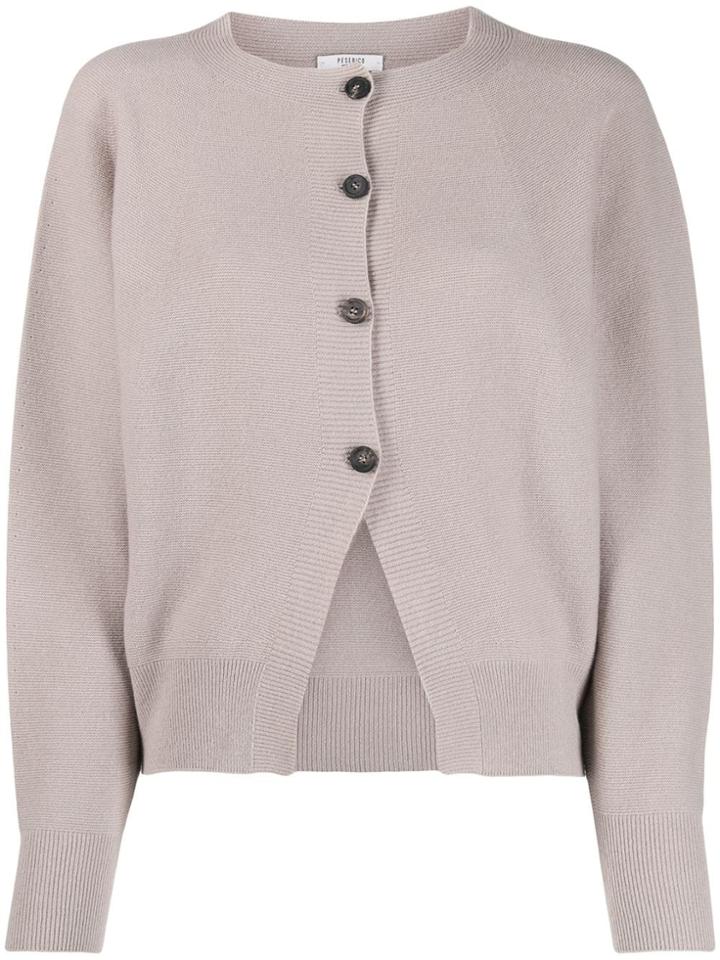 Peserico Round-neck Knit Cardigan - Neutrals