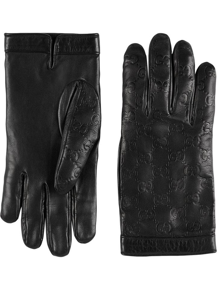Gucci Gucci Signature Gloves - Black