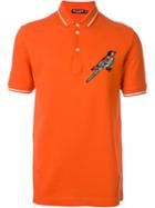 Dolce & Gabbana Embroidered Bird Polo Shirt, Men's, Size: 48, Yellow/orange, Cotton