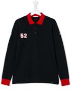 Moncler Kids - Long Sleeve Polo Shirt - Kids - Cotton - 14 Yrs, Boy's, Blue