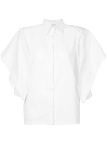 Pose Arazzi Ruffled Sleeve Shirt - White