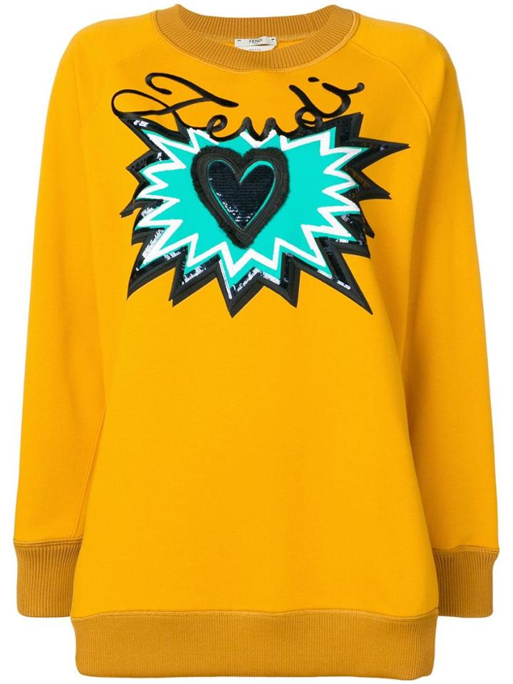 Fendi Logo Motif Sweatshirt - Yellow & Orange