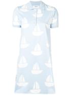 Thom Browne Sailboat Icon A-line Polo Dress - Blue