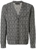Christian Pellizzari Embroidered Concealed Placket Cardigan - Black