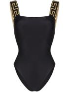 Versace Greek Key-trimmed Swimsuit - Black