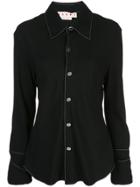 Marni Stitch Detail Collared Shirt - Black