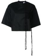 Irene - Spangle Pocket Tee Blouse - Women - Cotton - 36, Black, Cotton