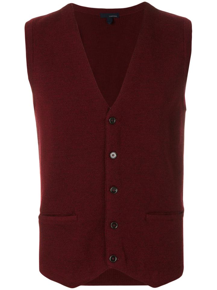 Lardini Classic Fitted Waistcoat - Red