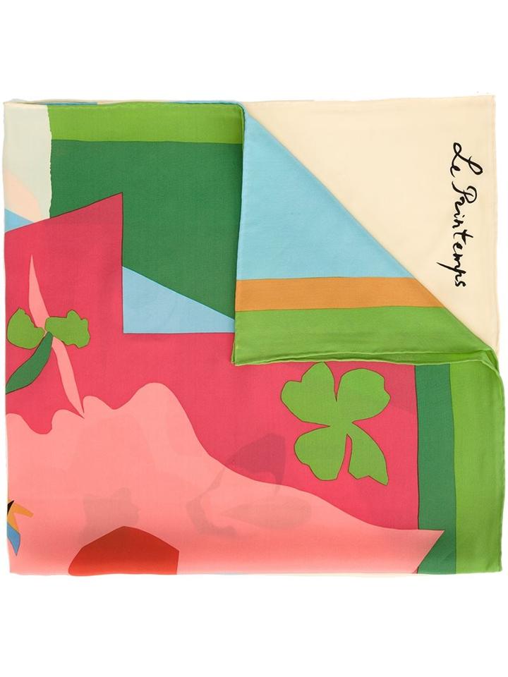 Saint Laurent Le Printemps Les Quatre Saisons Scarf, Women's, Green