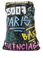 Balenciaga Graffiti Bazar Backpack - Black