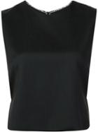 Novis Cut-off Lateral Cropped Blouse, Women's, Size: 8, Black, Silk/wool