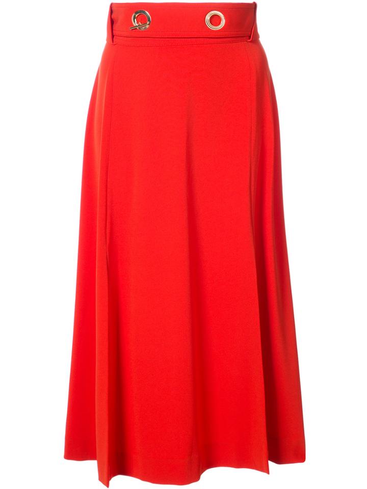 Derek Lam 10 Crosby Belted Midi Skirt With Slits - Red