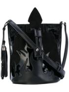 Saint Laurent - Small Anja Tassel Bucket Bag - Women - Kid Leather - One Size, Black, Kid Leather