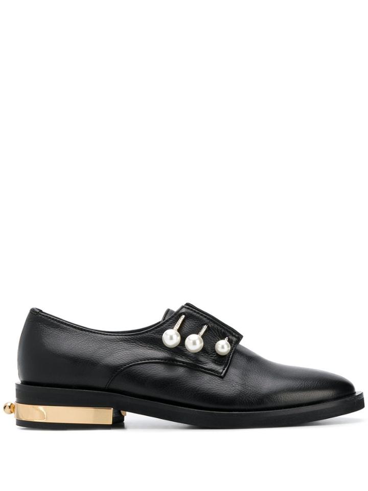 Coliac Pearl-detail Loafers - Black