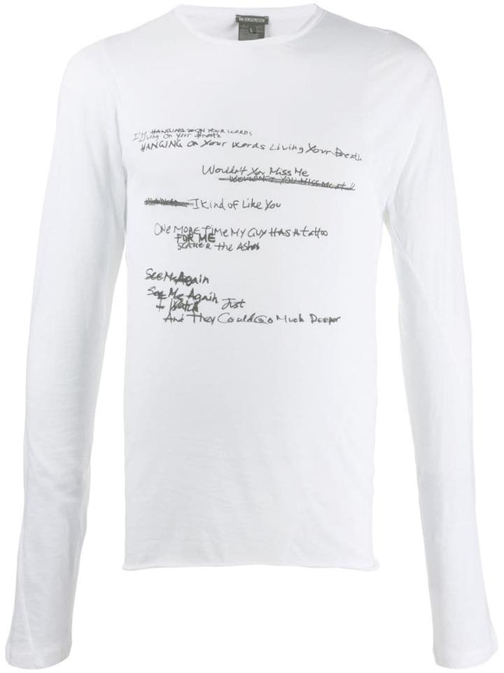 Ann Demeulemeester Printed Cotton T-shirt - White