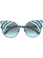 Fendi - 'hypnoshine' Fashion Show Sunglasses - Unisex - Acetate - One Size, Green, Acetate