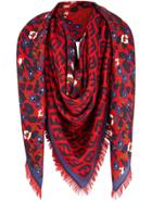 Fendi Floral Patterned Shawl - Red