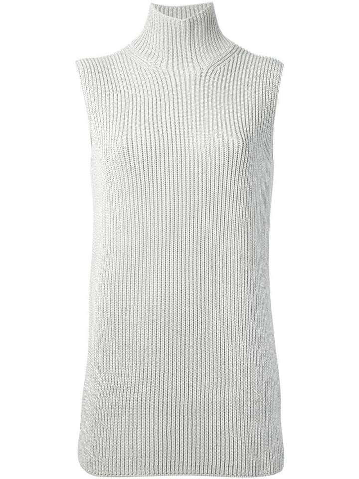 Hermès Pre-owned Sleeveless Knit Sweater - Grey