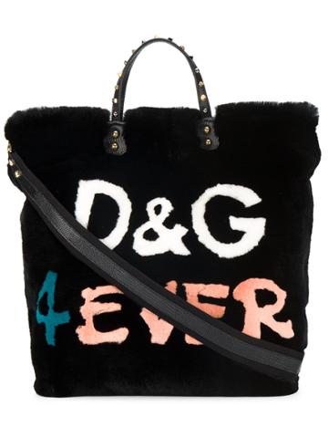 Dolce & Gabbana D & G 4ever Fur Shopper - Black