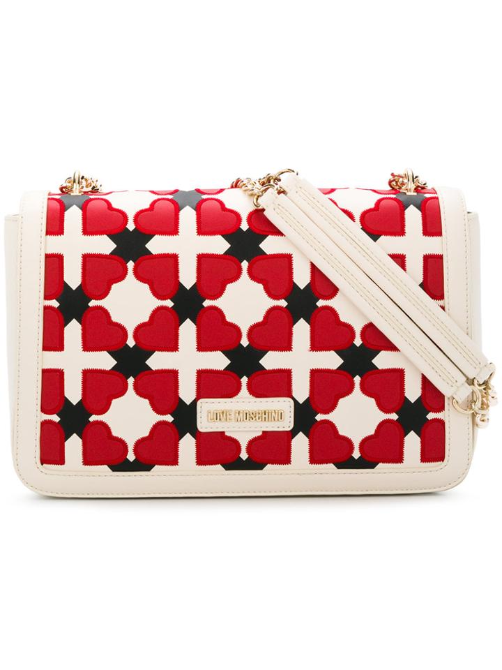 Love Moschino Heart Embroidered Shoulder Bag - Nude & Neutrals