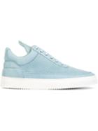 Filling Pieces Low Top Tone Perforated Sneakers, Men's, Size: 39, Blue, Leather/nubuck Leather/rubber