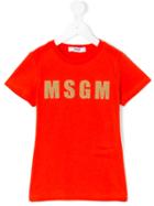 Msgm Kids - Logo T-shirt - Kids - Cotton - 8 Yrs, Yellow/orange